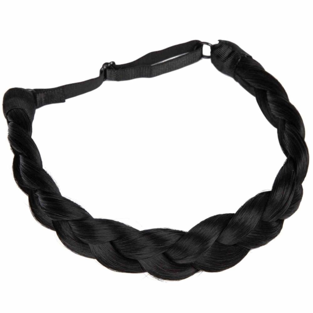 Premium Braided Elastic Band Hair Synthetic Retro Head Hoop Braiding Hair Headband Daily Wear