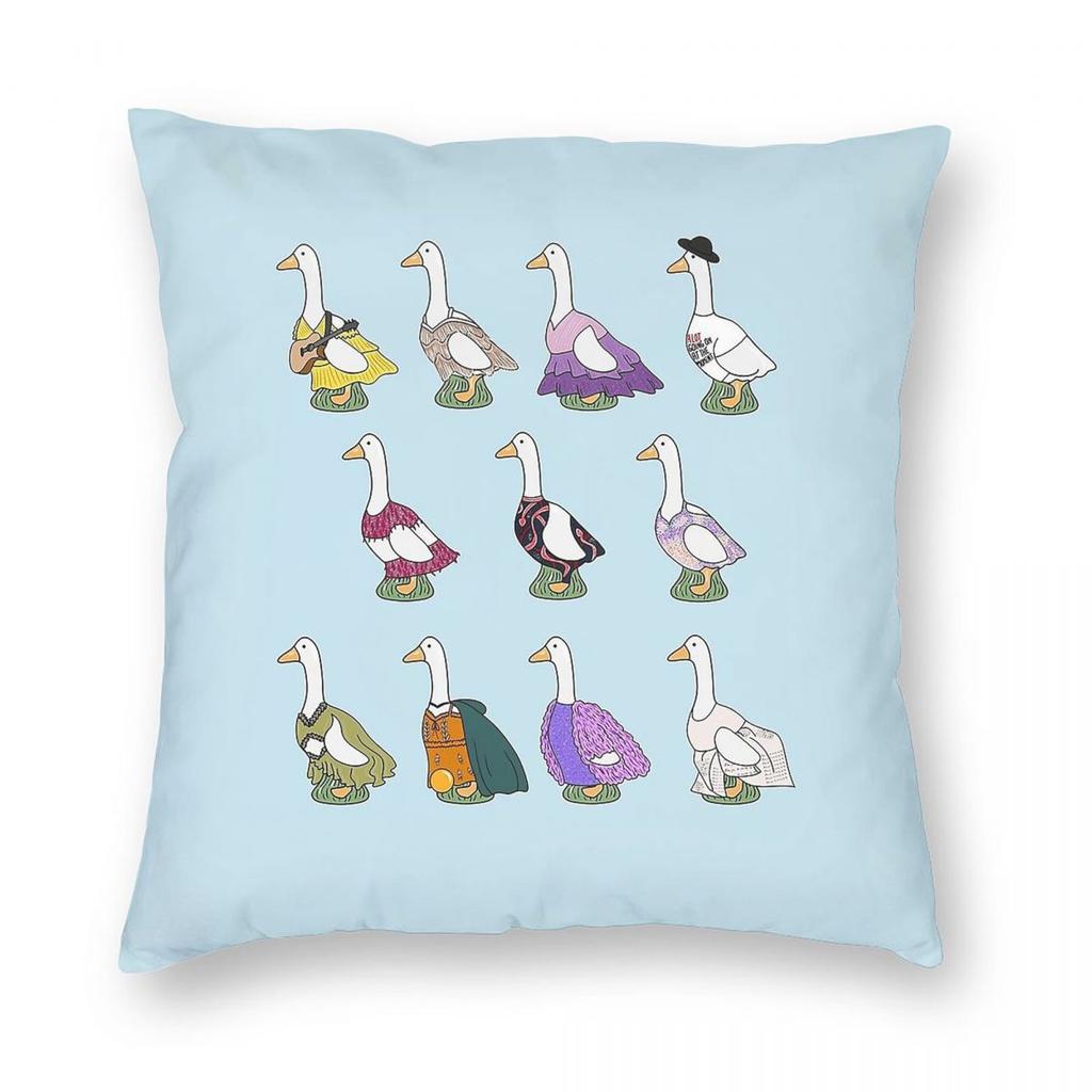 New Era Gaggle Goose Pillowcase Polyester Linen Velvet Printed Zip Decor Sofa Seater Cushion Cover