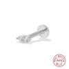 S925 Sterling Silver New Version Puncture Internal Thread Flat Head Body Auricle Puncture Earbone Stud Earring Stud Earring
