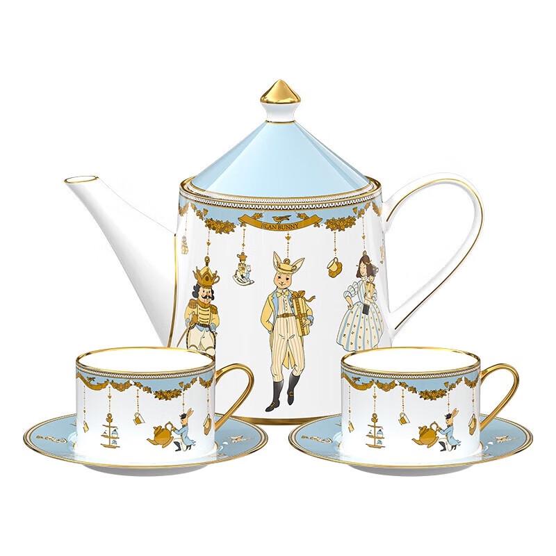 Blan Bunny Nutcracker Rotating Party Teapot Set