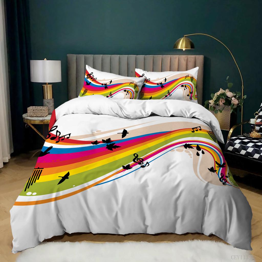 Music Note Quilt Set Three-Piece 3D Digital Printing Kit