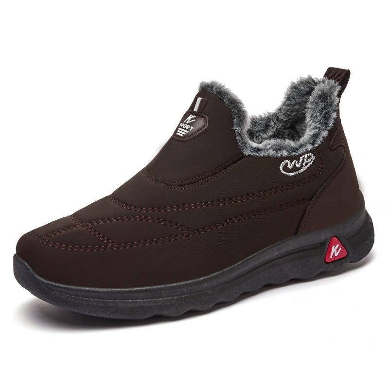 

Cotton shoes men s new winter warm men s boots one-pedal boots men s velvet thickened snow boots cold-proof and comfortable cotton boots 44