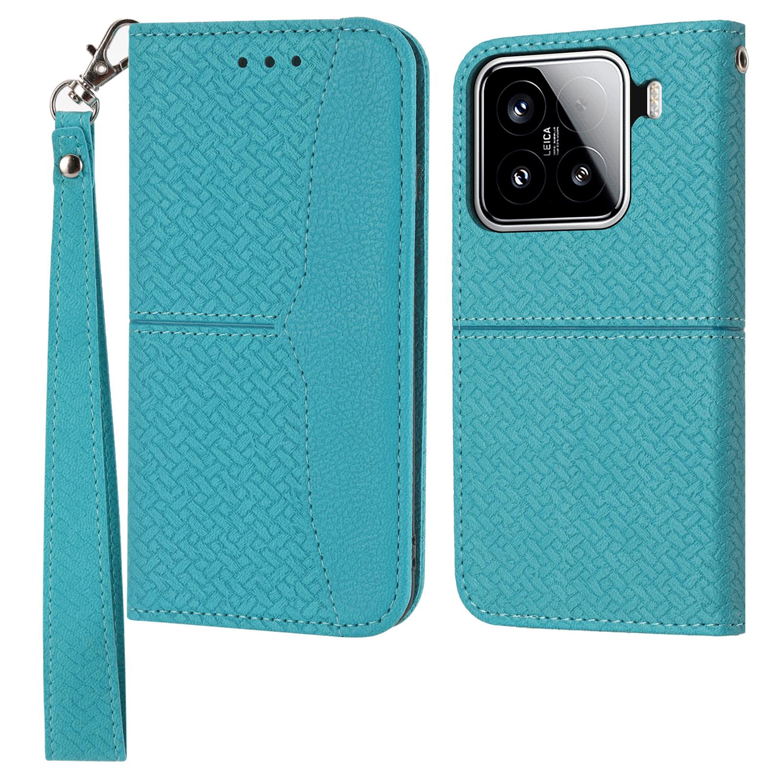

For Xiaomi 15 Case Woven Texture PU Leather Wallet Phone Cover C