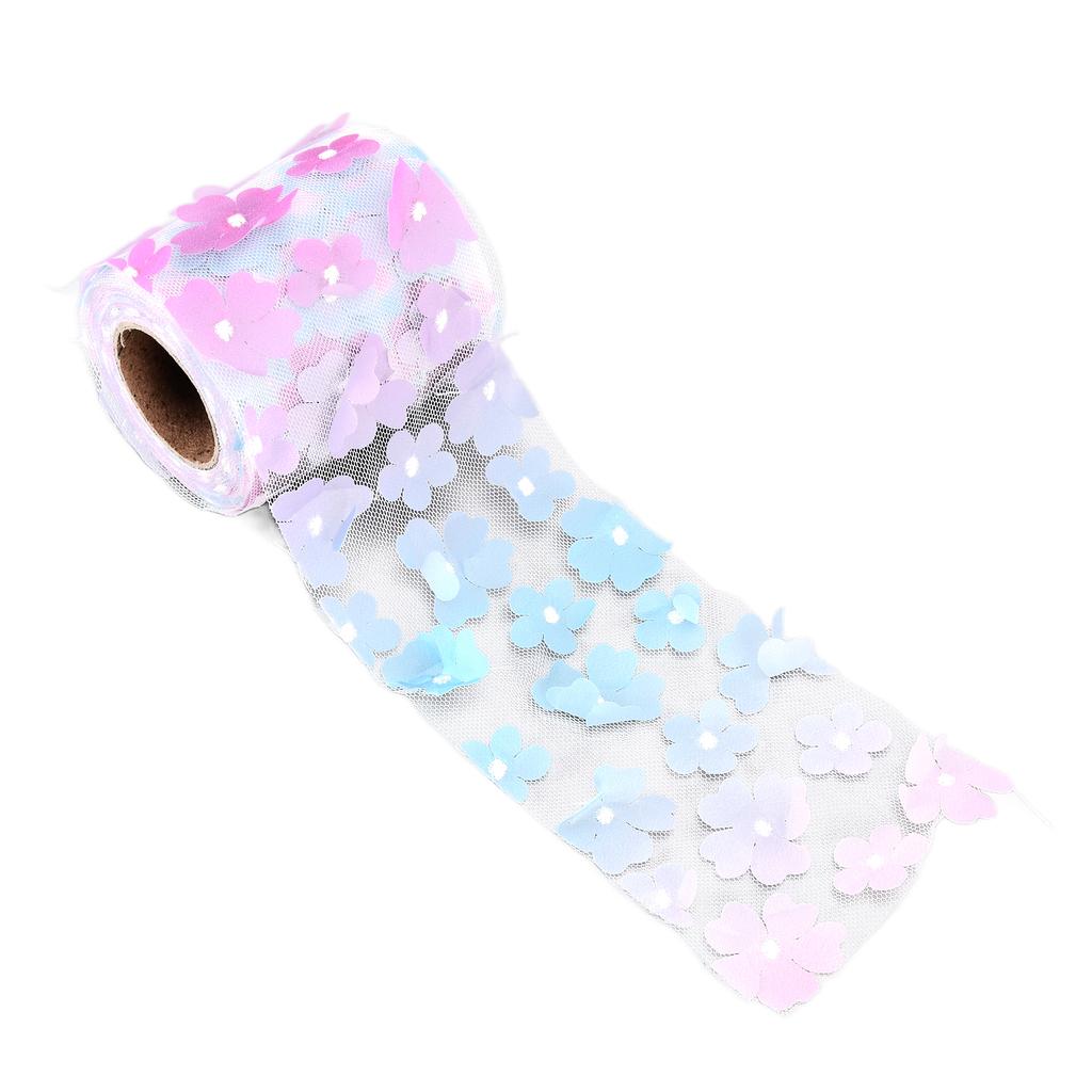 Flowers Tulle Rolls 8cm 10yd Exquisite Bright Beautiful DIY Flexible Wide Application Tulle Roll Spool FabricGradient
