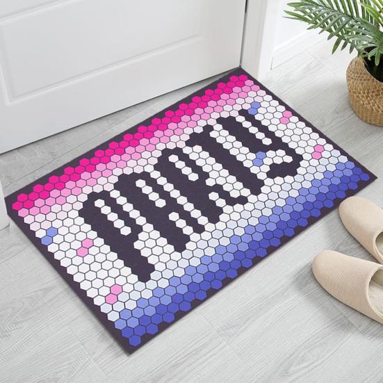 

Floor Mat Protective Decorative Polyester Stylish Bathroom Washing Room Floor Anti-slip Mat Decor for Parlor