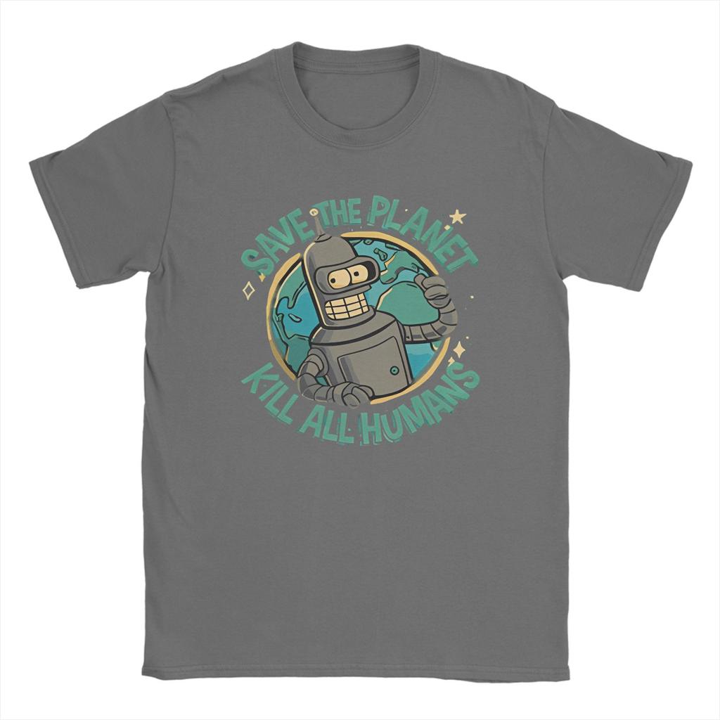 Rettet den Planeten Tötet alle Menschen Futurama Merch Herren Damen T-Shirts Sommer T-Shirt Grafik Bedrucktes T-Shirt Kleidung