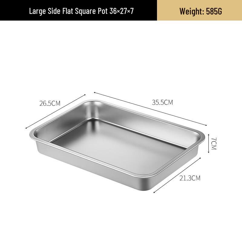 ZISIZ Extra-Thick Stainless Steel Rectangular Roasting Tray with Lid