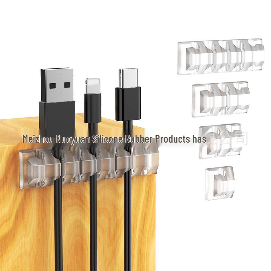 Silicone Cable Protector & Organizer: Self-adhesive Desktop & Car Clip Winder for Cables
