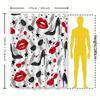 Stylish Personalized Shower Curtain Waterproof & Anti-Mold Bathroom Accessory High Heels Red Lips Sunglasses Pattern Easy-Clean