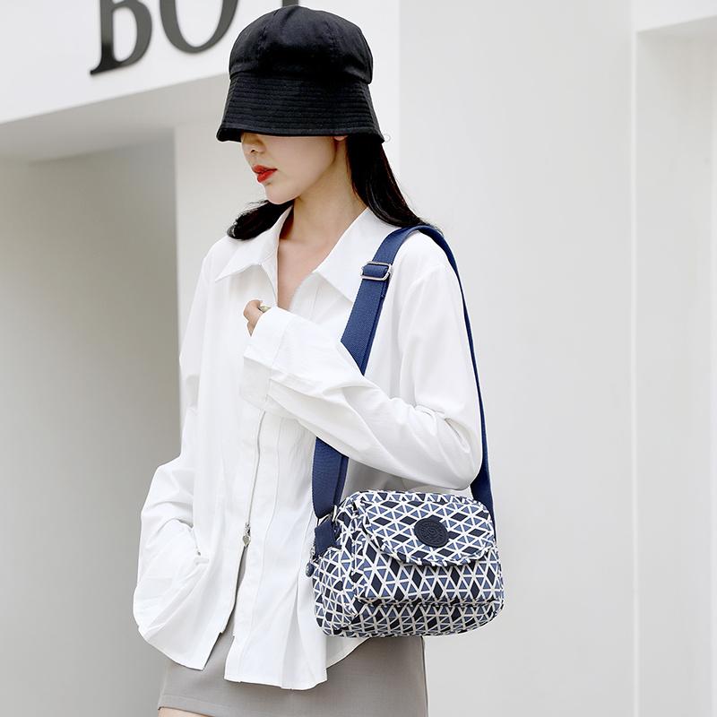 Torba na ramię z nylonu z nadrukiem, torba na kwiaty, mała torba kwadratowa z wieloma przegródkami, torba wielowarstwowa