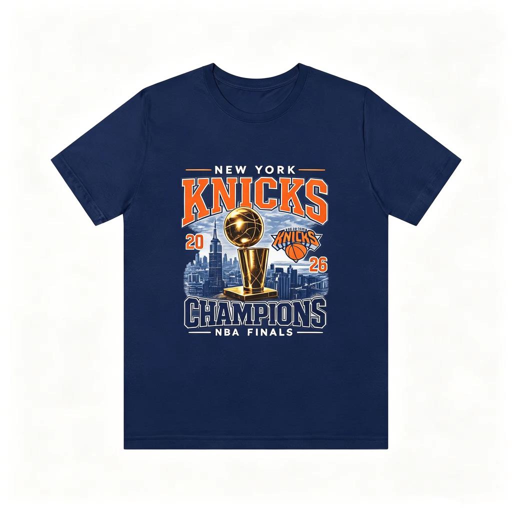 2026 New York Knicks Finals Champion T-shirt, City Skyline & Trophy Print Unisex Cotton Y2K Fashion Summer T-Shirt