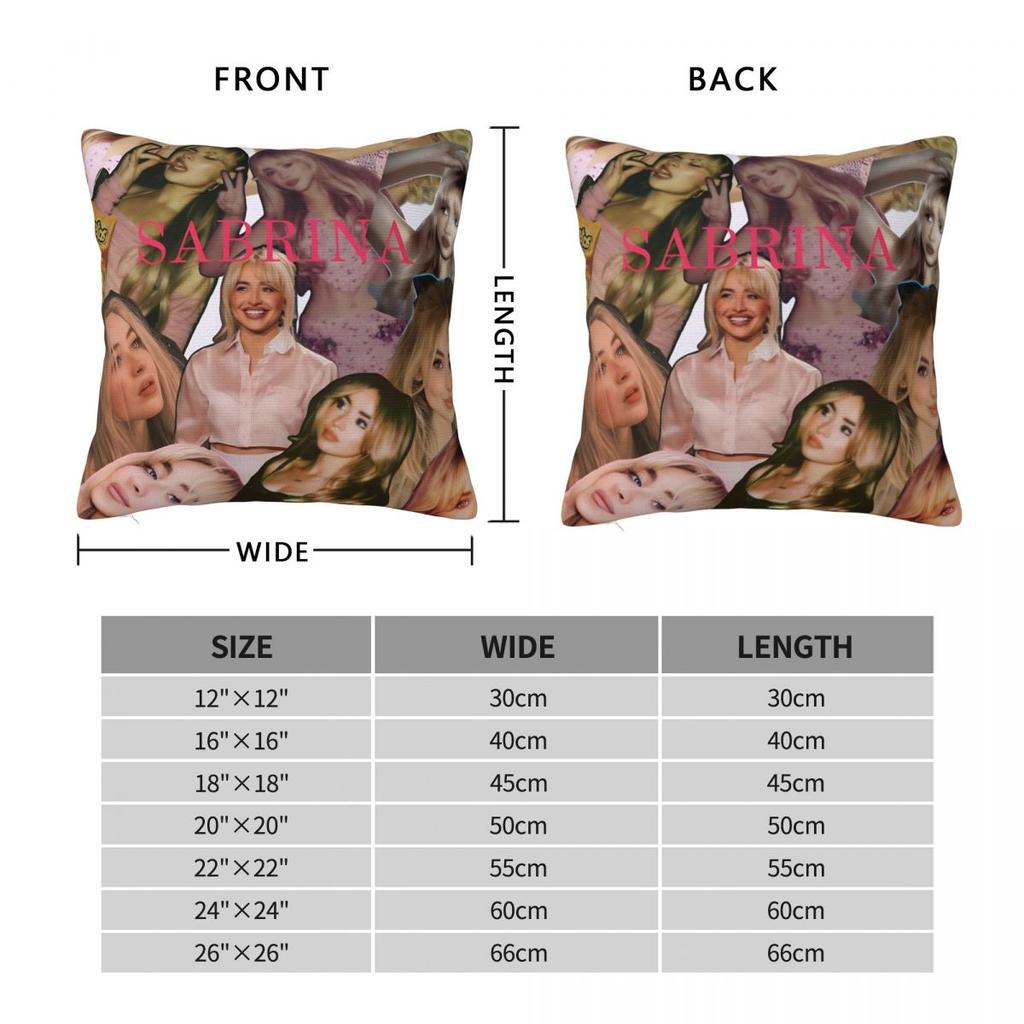 Sabrina Carpenter American Singer Pillow Cover Cushion Cover Square Pillow Case Vintage Pillowcases For Sofa Bedroom Home Decor
