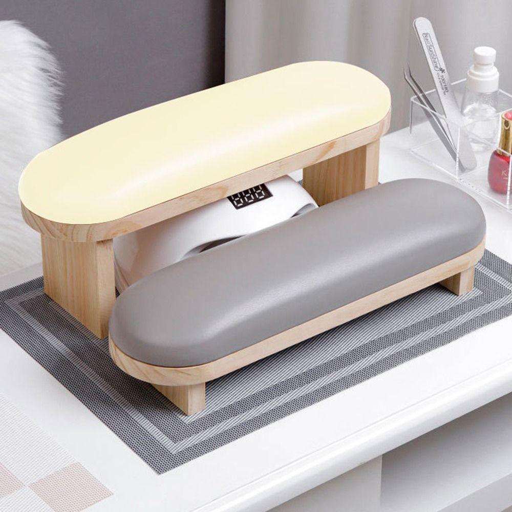 Non-slip Manicure Hand Pillow Wood Stand Manicure Table Mat Soft Nail Hand Holder  Nail Art