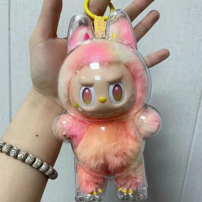 Non-Toxic For Labubu V1 V2 V3 Transparent Protective Shell Macaron Standing Protective Cover Dust Cover Doll For Labubu Protector Case