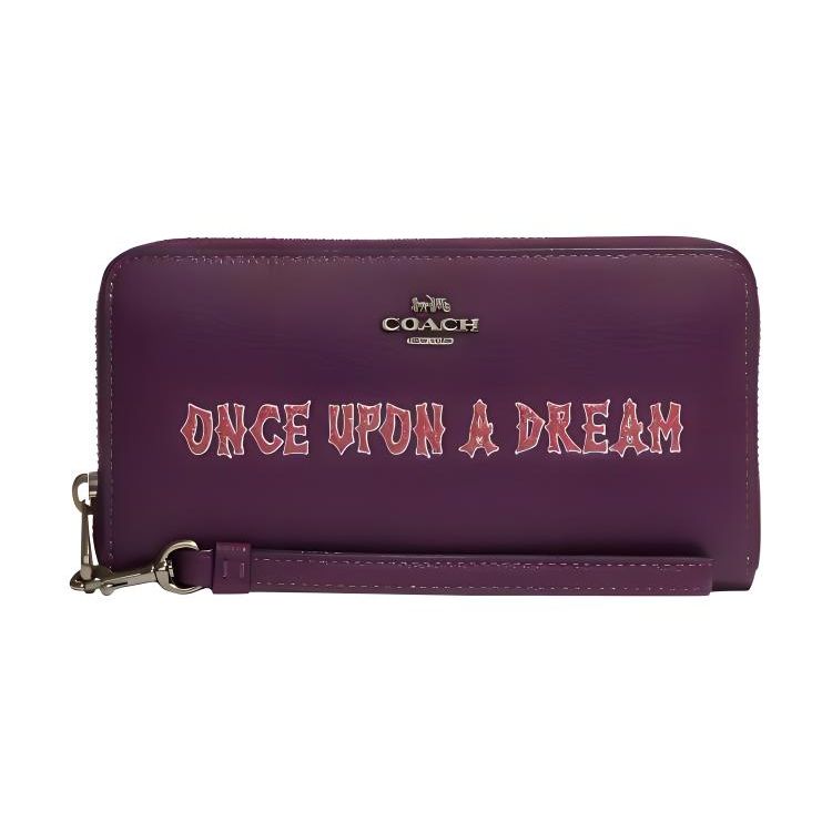 

Coach X Disney Collaboration Zip Around 19 Letter Print Pebble Leather Coated Canvas Clutch Wallet Women wallet Purple CD971-QBUPK Basic Set (Bag+Dust Bag)