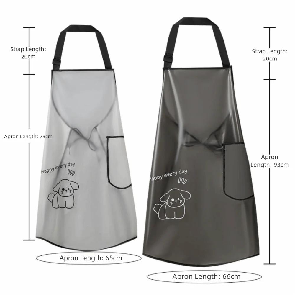 New TPU Kitchen Apron Sleeveless Oil Resistant Waterproof Bibs Baking Accessories Cleaner Wipeable Oilproof Aprons