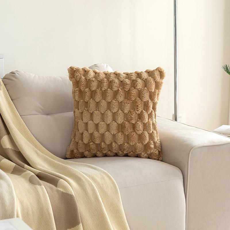 Velvet Three-Dimensional Turtle Back Pillowcase - Solid Color 