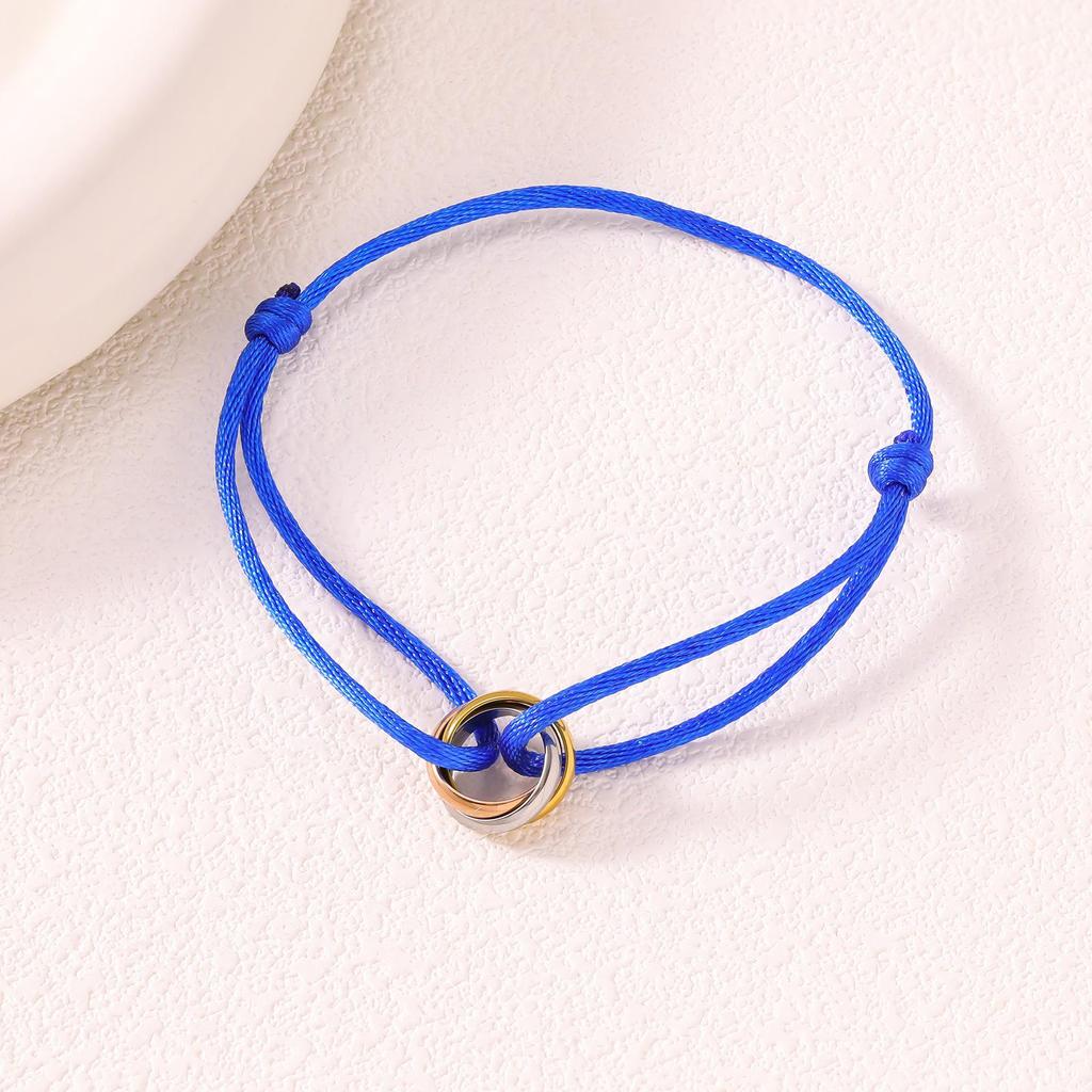 Minimalistisches Verstellbares Drei-Ring-Webarmband - Trendiger Hochwertiger Paarschmuck