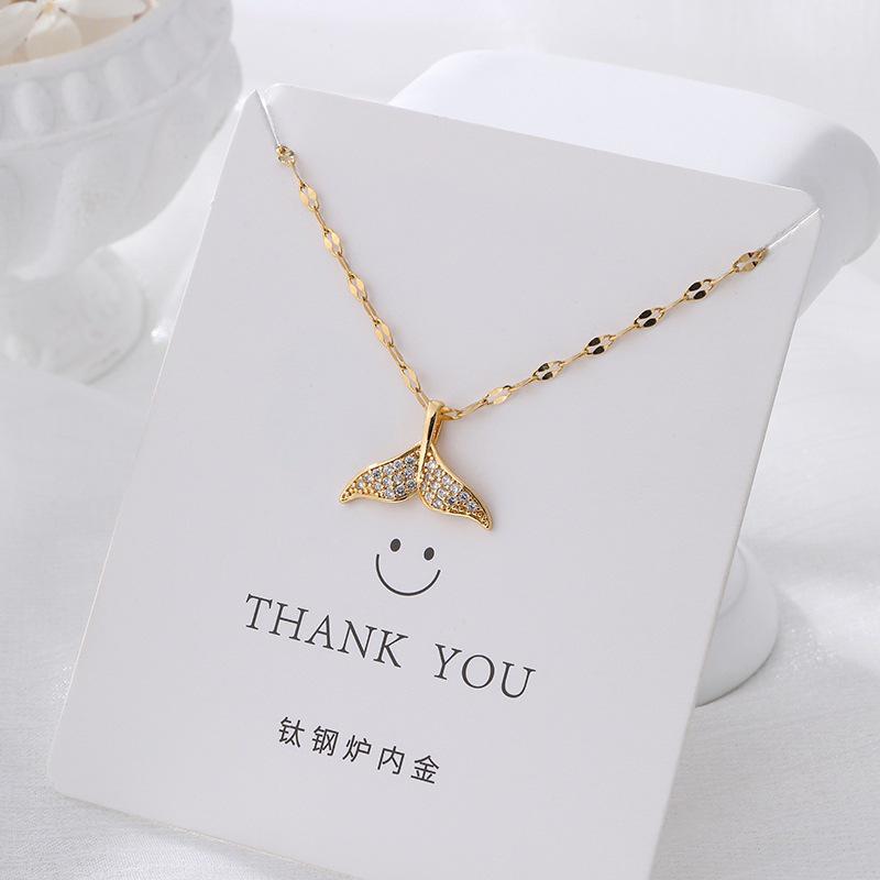 Versatile Luxury Titanium Steel Necklace with a Colorfast Pendant - Simple Niche Design Clavicle Chain for Women.
