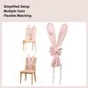 Chair Sashes Easter Cute Props Rabbit Ear Design Chair Decoration For Party With Elastic Straps For Home Restaurant Furnitures