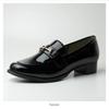 Heureux Bit Loafers with a Soft Easy To Walk Patent Black Women's Pump-Style 3.5cm Heel, Cushioning, In, Leather, Waterproof,