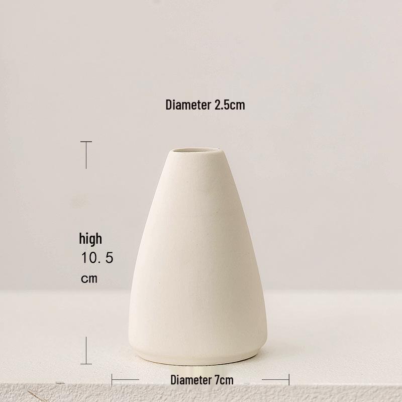 Nordischer Weißer Kleiner Weinschrank Vase: Einfaches Blumenarrangement für Wohnzimmer oder Schreibtischdekoration