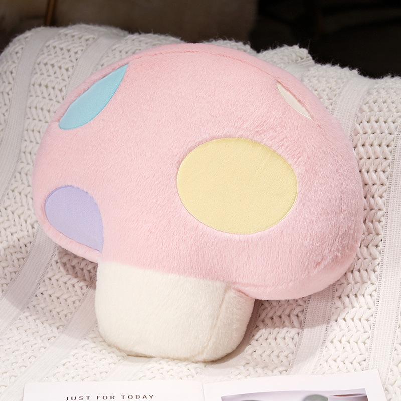 Cartoon Colorful Mushroom Throw Pillow Plush Toy Doll Small Mushroom Doll Home Pillow Girl Soothing Doll