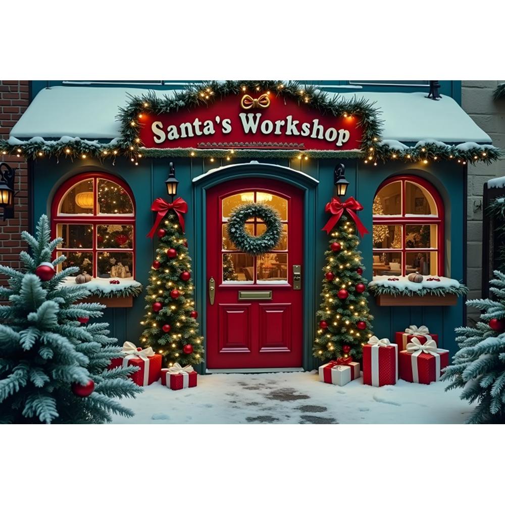 Christmas Candy Toy Store Christmas Tree Gift Theme Banner Background Birthday Party Decoration Photography Background Cloth 5