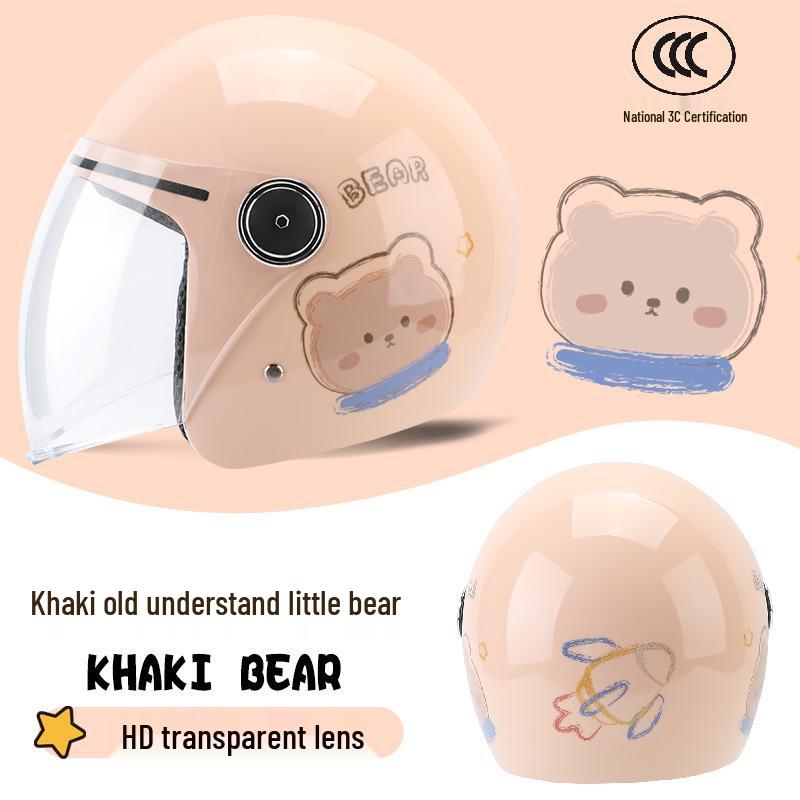 Universal 3C Certified Motorcycle Helmet for All Seasons - Cute, Safe, Sun-Protected, Unisex Half Helmet for Summer and Fall/Winter