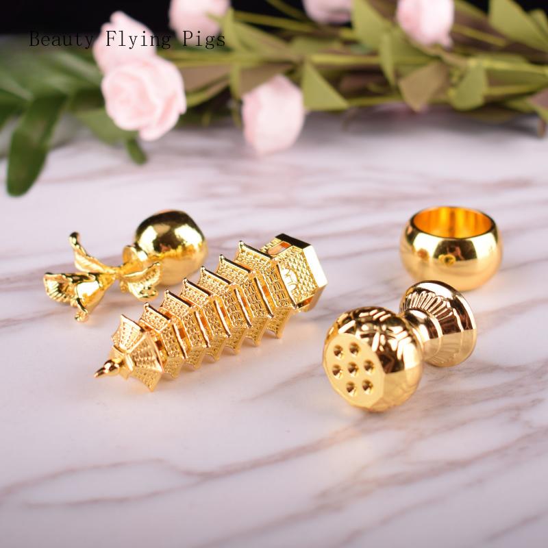 Buddhas Werkzeug aus Zinklegierung im chinesischen Stil, Amitabha Buddhas kleine Pagode, Kräuterornament des Apotheker-Buddha Feng Shui Buddhismus