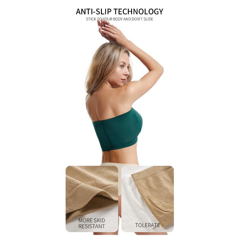 Damen Übergröße Nahtloser Trägerloser Bandeau Push-Up BH