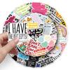 50 Snarky Meme Graffiti Stickers - Creative Prank English Sentences for Phone Cases & Water Bottles