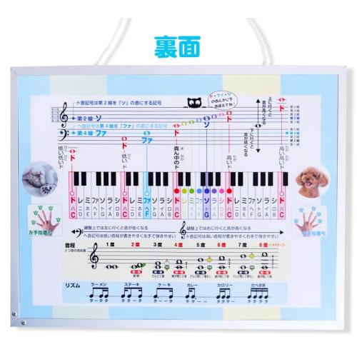 Musical Staff Whiteboard (Small, Blue) / 360mm W X 280mm H / Wall-Mounted / Whiteboard with Musical Staff and Note Magnets, Ideal for Beginners, Self-