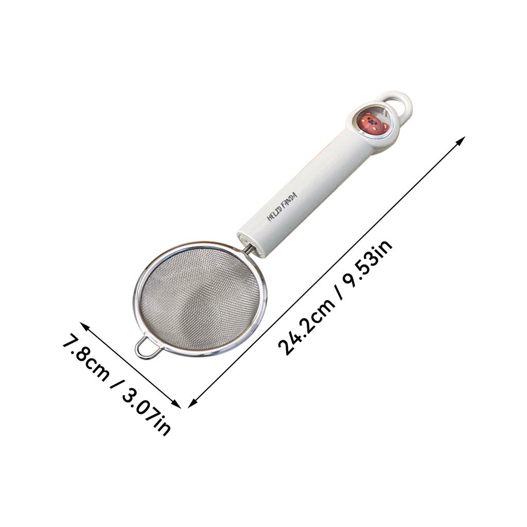 304 Stainless Steel Flour Sieve Fine Mesh Strainer Spoon With Cute Handle Food Filter Spoon Colander Kitchen Gadgets