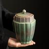 Gilded Ceramic Tea Caddy: Moisture-Proof Storage Container for Gongfu Tea Sets