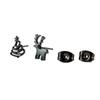 Elegant Asymmetric Reindeer Snowflake Earrings - Stainless Steel Christmas Studs for Women