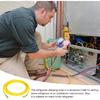 PATIKIL 1/4 SAE Wąż do ładowania czynnika chłodniczego, 8 stóp 500 PSI 2500 PSI Wąż z manometrem kolektorowym z adapterami AC do klimatyzacji HVAC Chłodnictwa, Żółty