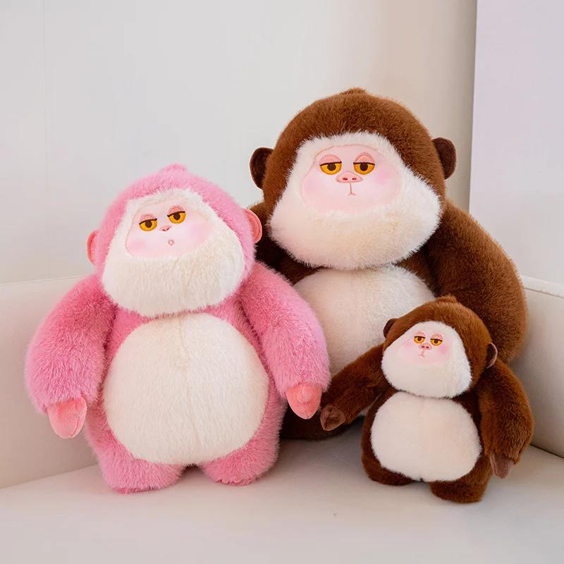 Lebensechte braun-rosa Orang-Utan King Kong Kuscheltiere Spielzeug Weiche Cartoon Affe Plüschtiere für Kinder Lustige Geschenke