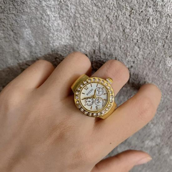 Korean Style Retro Hipster Watch Ring - Trendy Men's Hand Jewelry Accessory