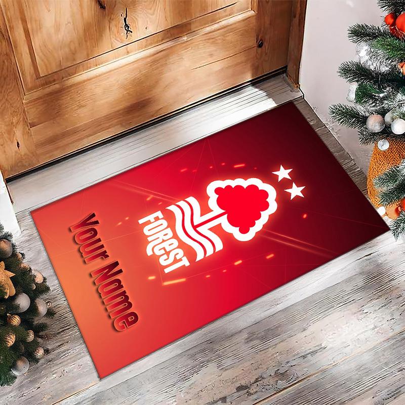 Nottingham Forest FC Printed Crystal Velvet Rug Non‑Slip Crystal Velvet Carpet For Sofa Bedroom Indoor Home Decoration