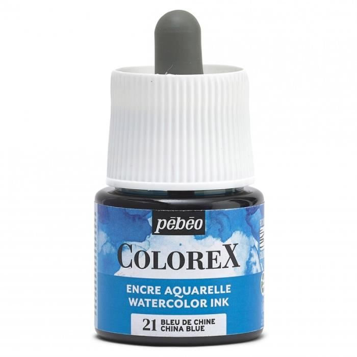Encre Aquarelle - PEBEO - Colorex - 45 ml - Bleu De Chine - Mixte