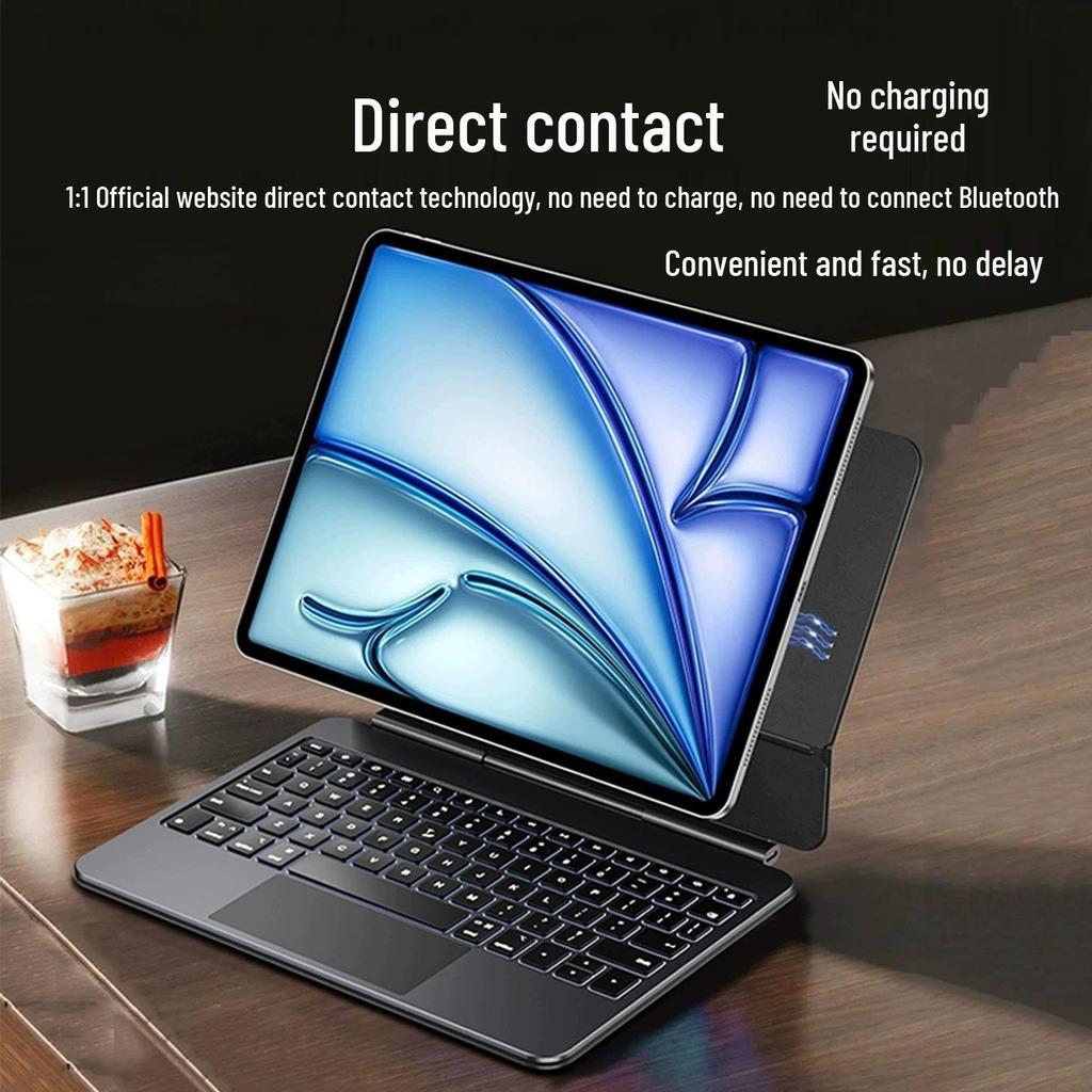 Compatible iPad Magic Keyboard A16 Aluminum Alloy Air 11 Magnetic Pro11 Tablet Case 10th Gen Protective Cover.