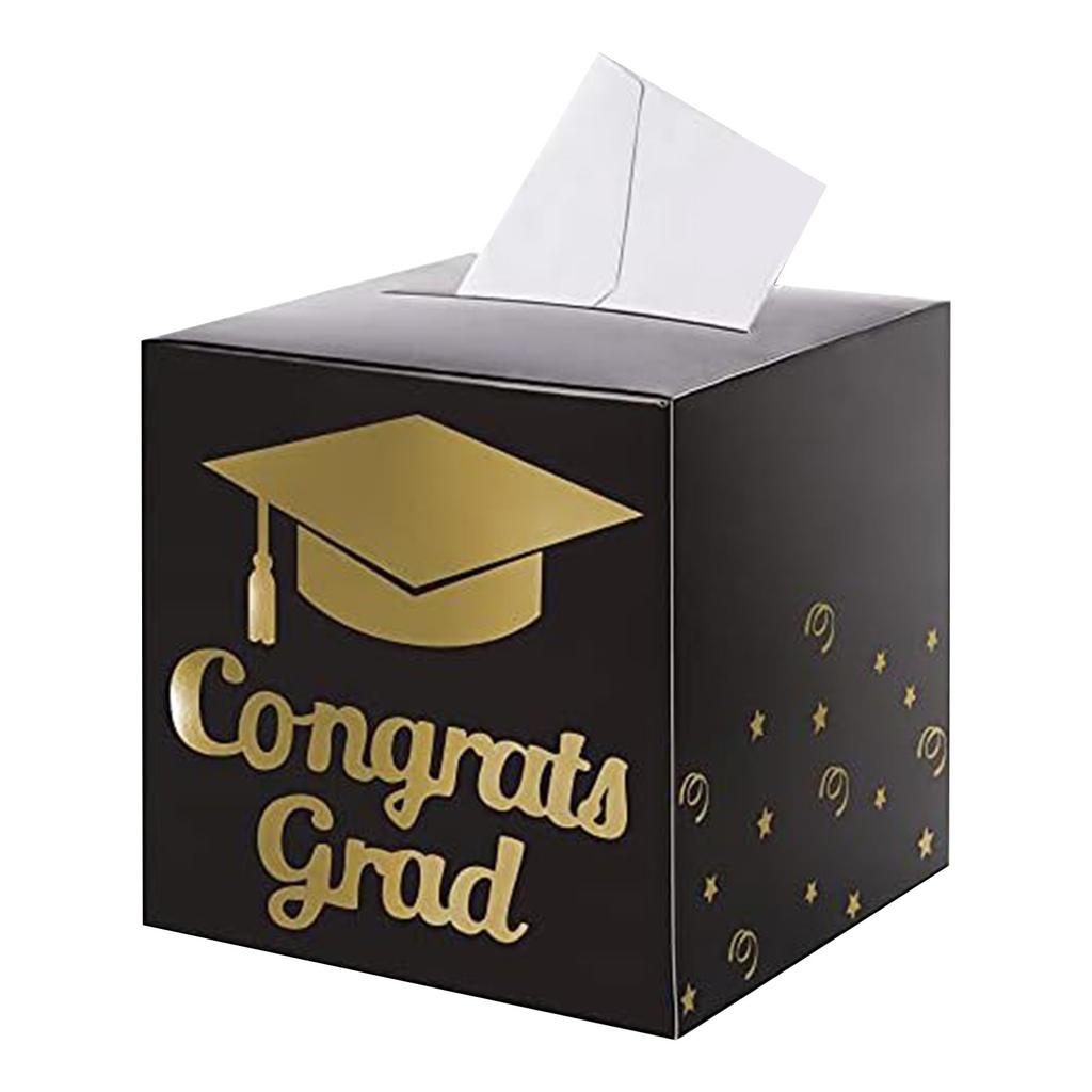 Graduation Card Box Holder, Congratulations Graduation Party Decoration And Foldable Cardboard Decoration Box For Graduation Party