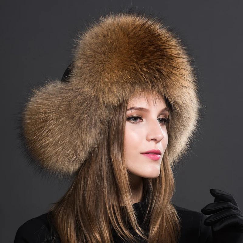 New hats Fox women Russian women Shanka pilot tripper snow hat