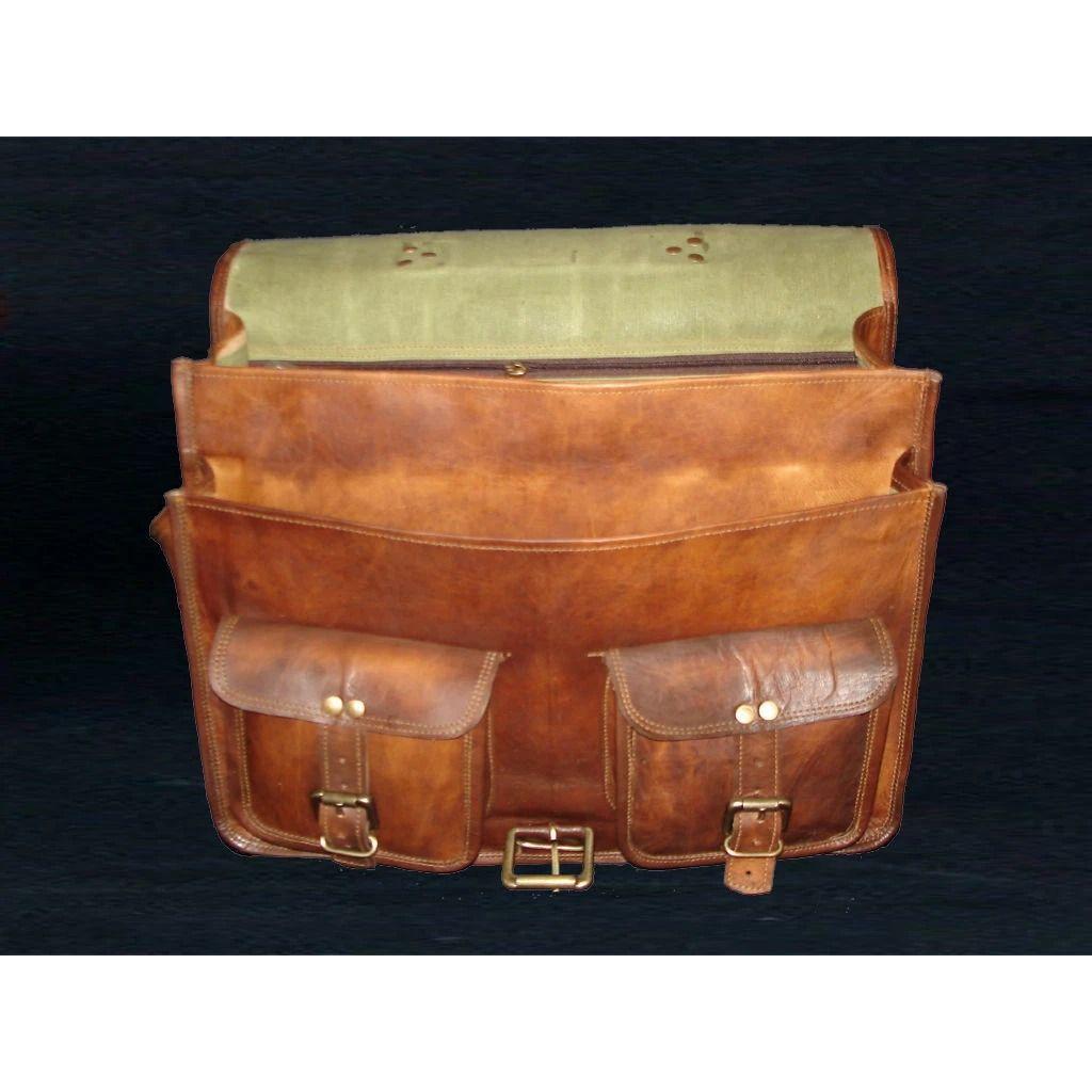Men's Genuine Vintage Leather Messenger Bag Shoulder Laptop Bag Briefcase
