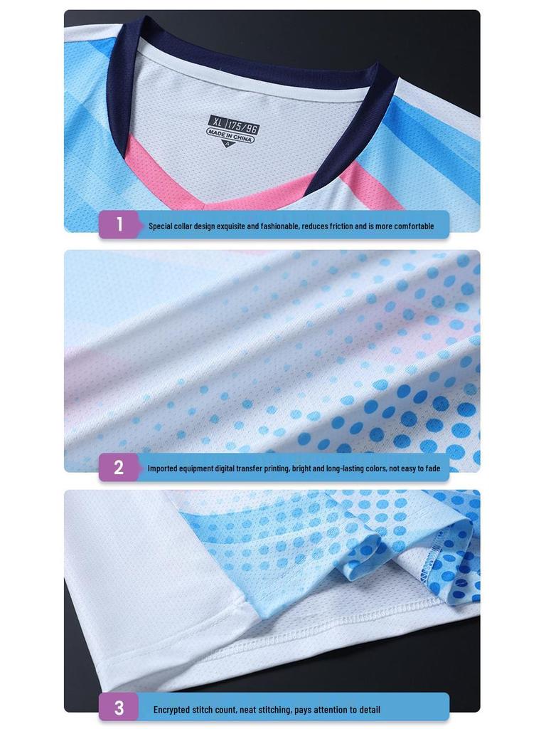 Quick-Dry Breathable Badminton, Tennis & Volleyball Uniform Set for Women & Men with Printed Numbers