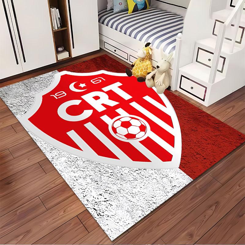 Red Shield CRT Soccer Emblem Suitable As a Non-slip Mat for the Living Room or Bedroom Sofa