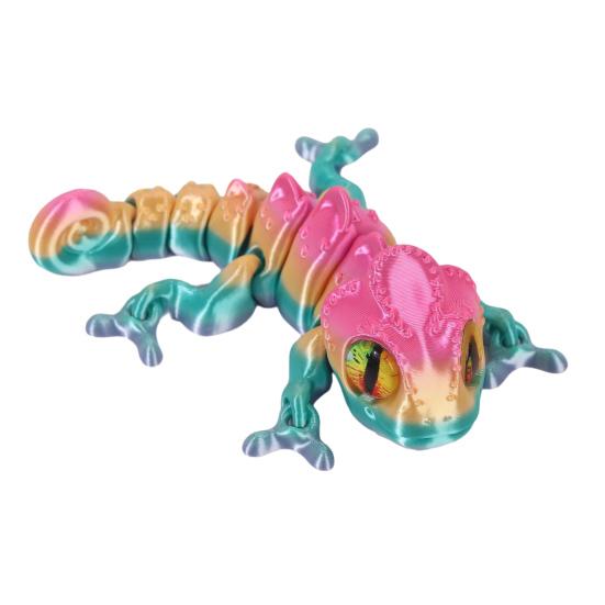 3D Printed Chameleon Articulated Lizard Model with Movable Joints Flexible Chameleon Fidget Toy for Stress Relief Home Office Desk Decoration