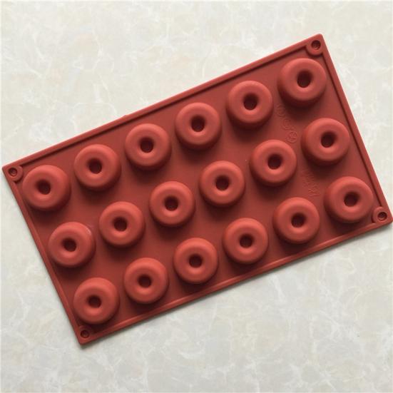 Non-sticky Demoulding Food Grade Chocolate Mold 18 Cavities Doughnut Baking Mold Tray Baking Accessories