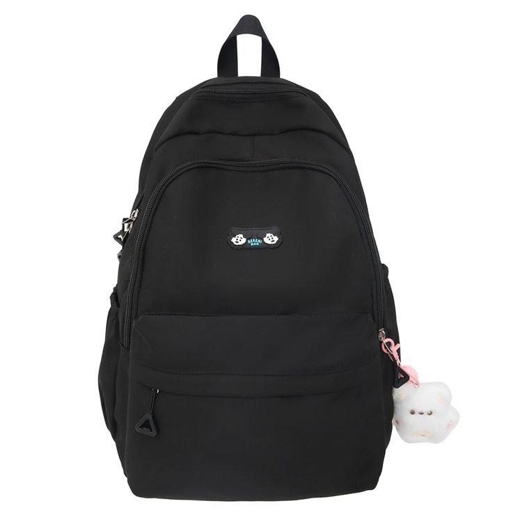 Schoolbag Korean version of high value large capacity casual solid color simple versatile junior high school student backpack